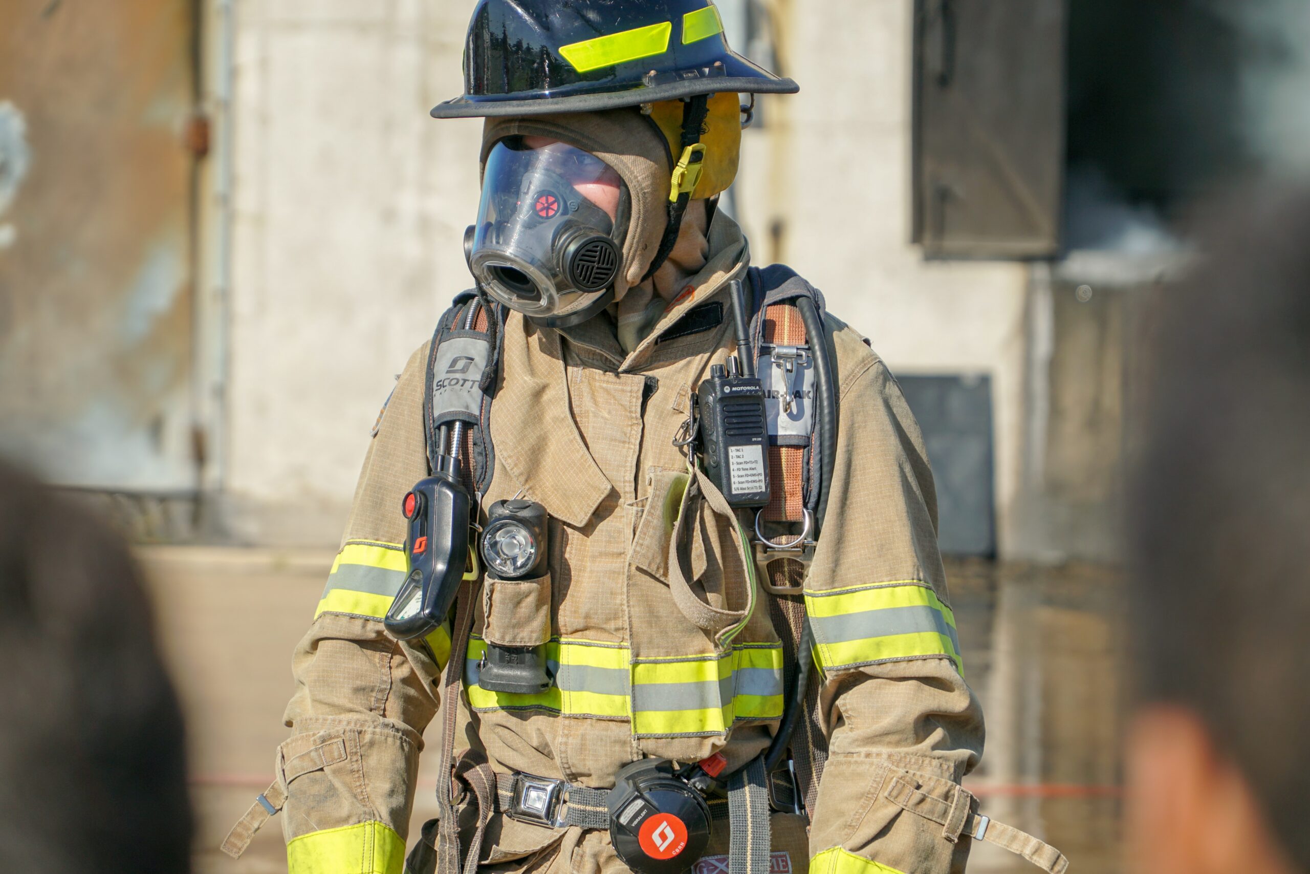 Firefighter with gear on
